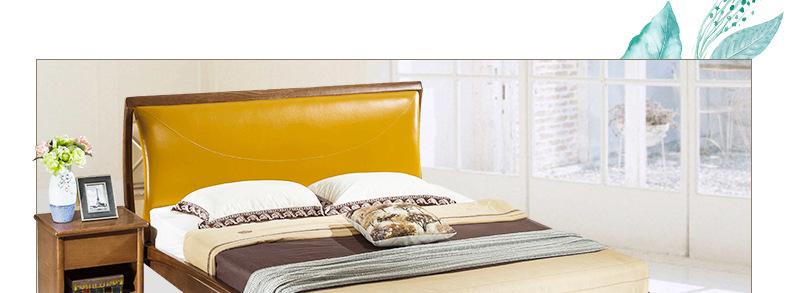 工厂直销简约现代床1.8米主卧双人床白蜡木组装家具全实木北欧床