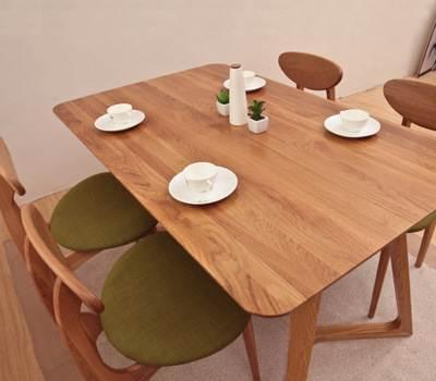 工厂直销北欧实木餐桌餐椅组合 白橡木家用餐厅桌椅 饭桌原木家具